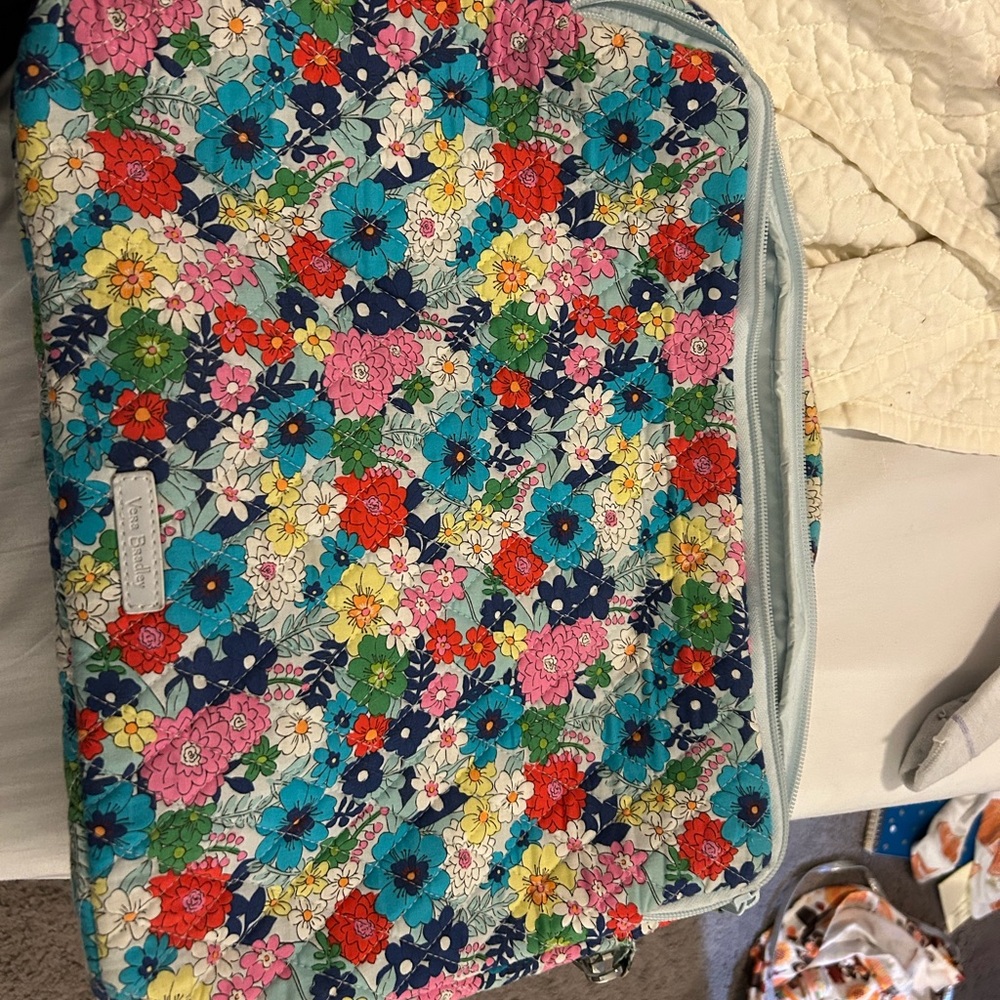 Vera Bradley Blue and Pink Floral Cosmetic Bag